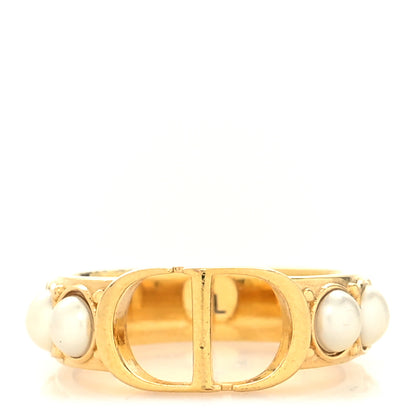 Christian Dior Metal Pearl 30 Montaigne Ring L Gold 1 of 5