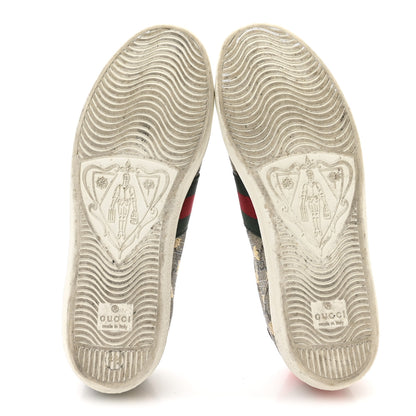 Gucci GG Supreme Monogram Bees Ayers Web Womens Ace Sneakers 36.5 Beige Oro Green Red 6 of 8