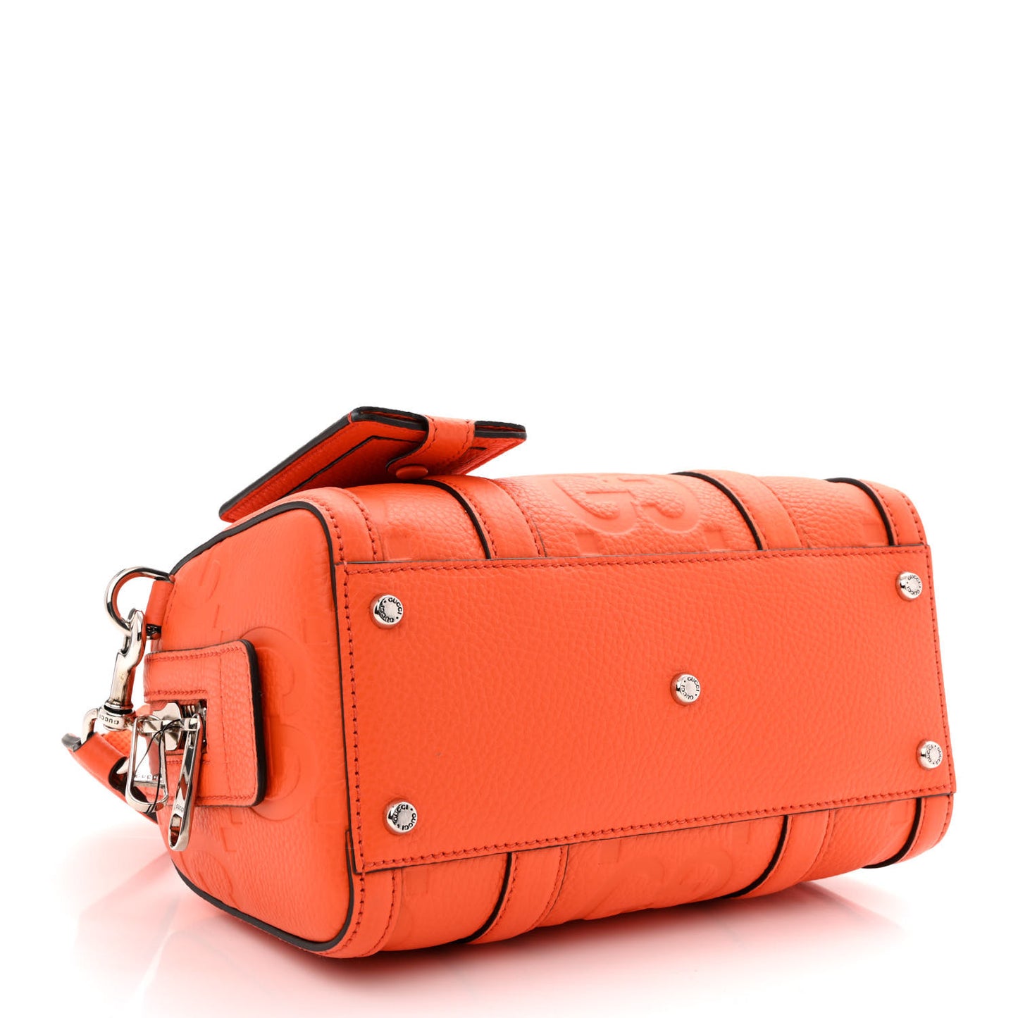Piuma Calfskin Jumbo GG Embossed Mini Duffle Bag Good Orange