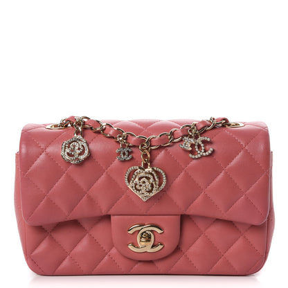 Chanel Lambskin Quilted Valentine Charms Mini Rectangular Flap Pink 1 of 7
