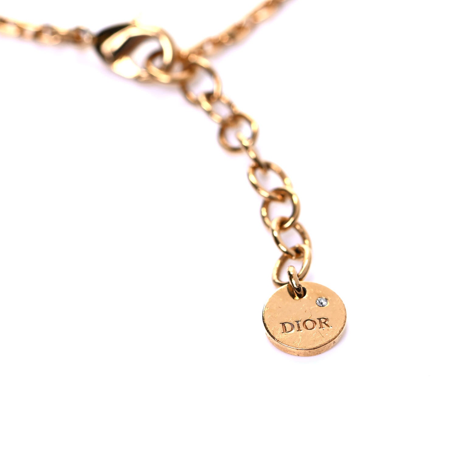 Christian Dior Metal Crystal Logo Bracelet Gold Multicolor 3 of 3