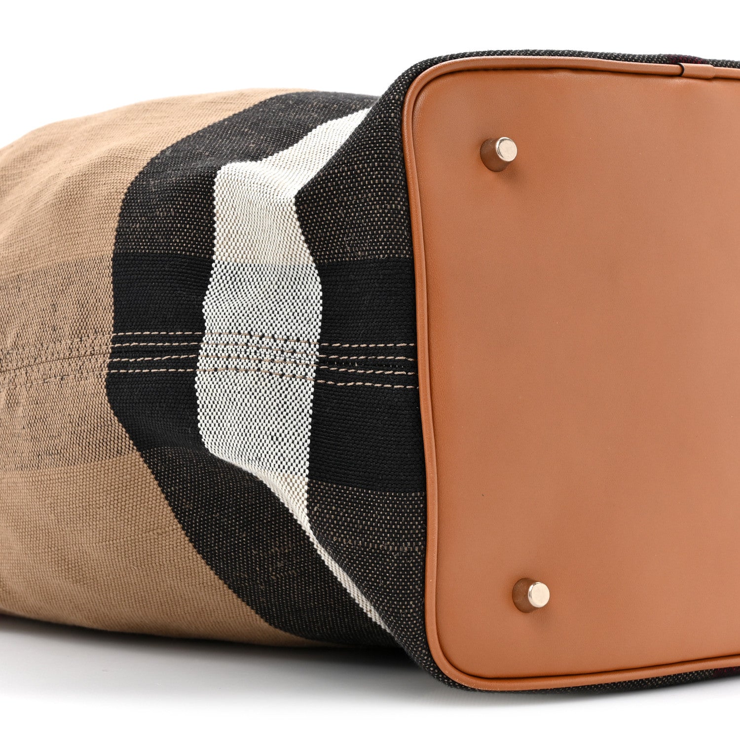 Burberry Canvas Mega Check Medium Ashby Hobo Saddle Brown 12 of 19