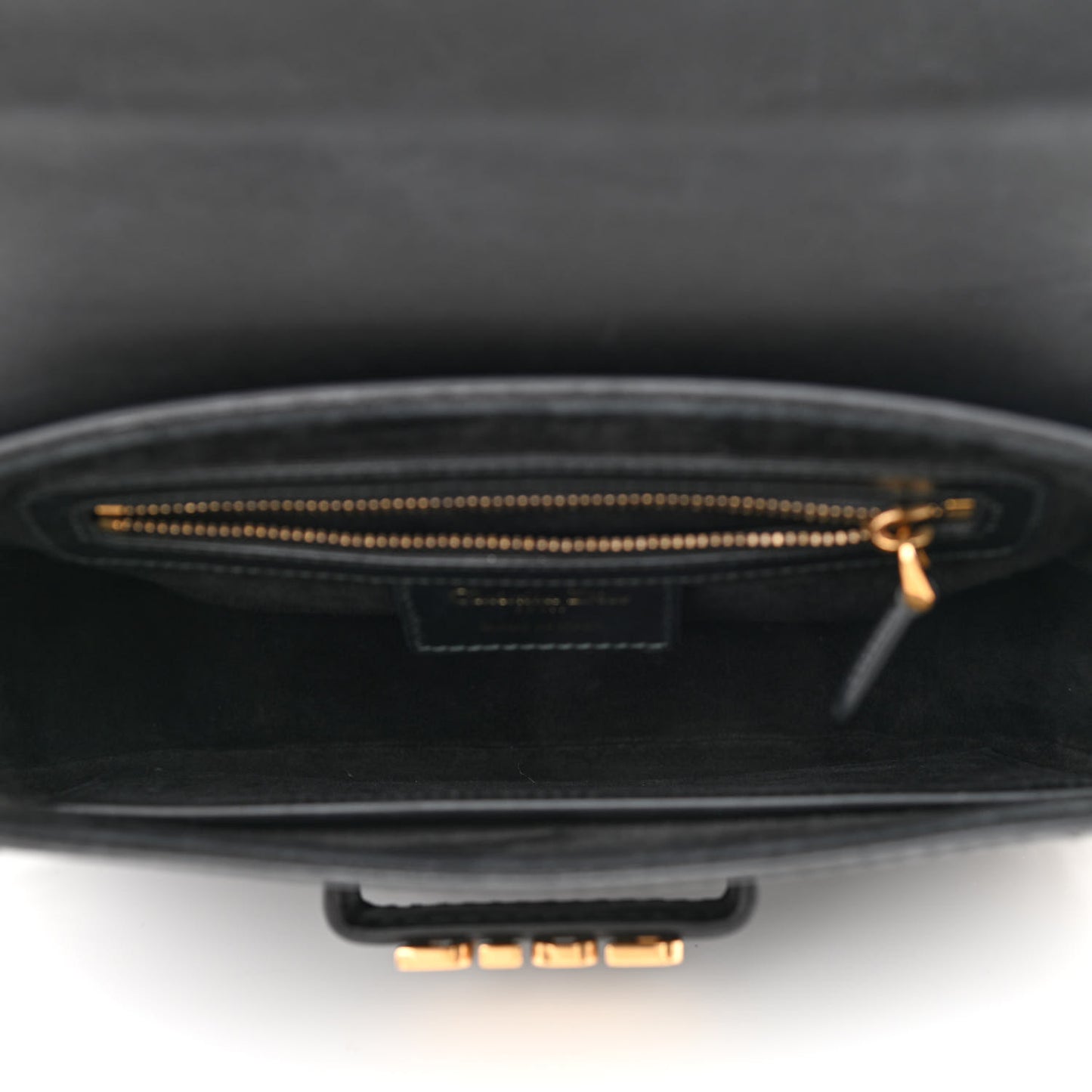 Calfskin D Fence Saddle Bag Black