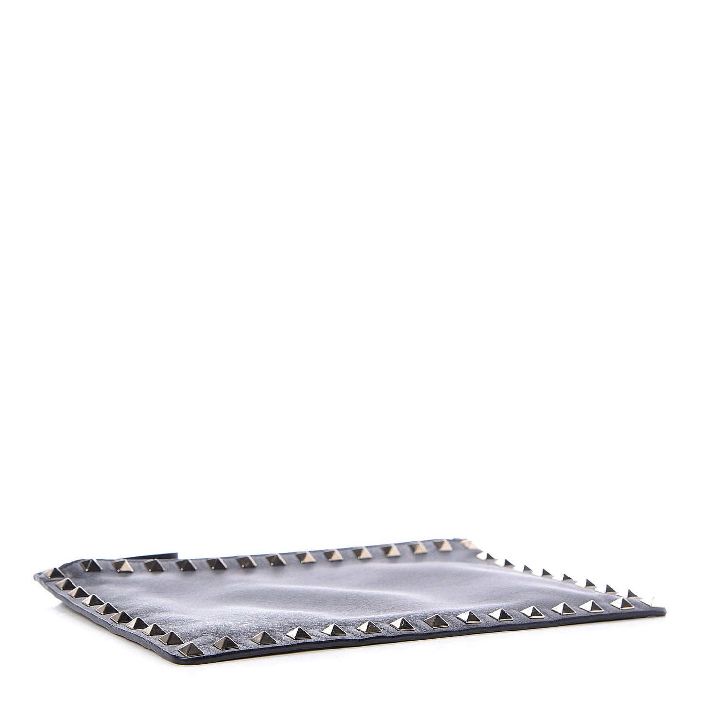 Vitello Medium Rockstud Zip Pouch Black