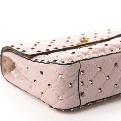Valentino Garavani Craquele Nappa Medium Rockstud Spike Shoulder Bag Water Rose 6 of 9
