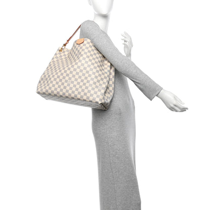 Louis Vuitton Damier Azur Graceful MM Rose Ballerine 2 of 10
