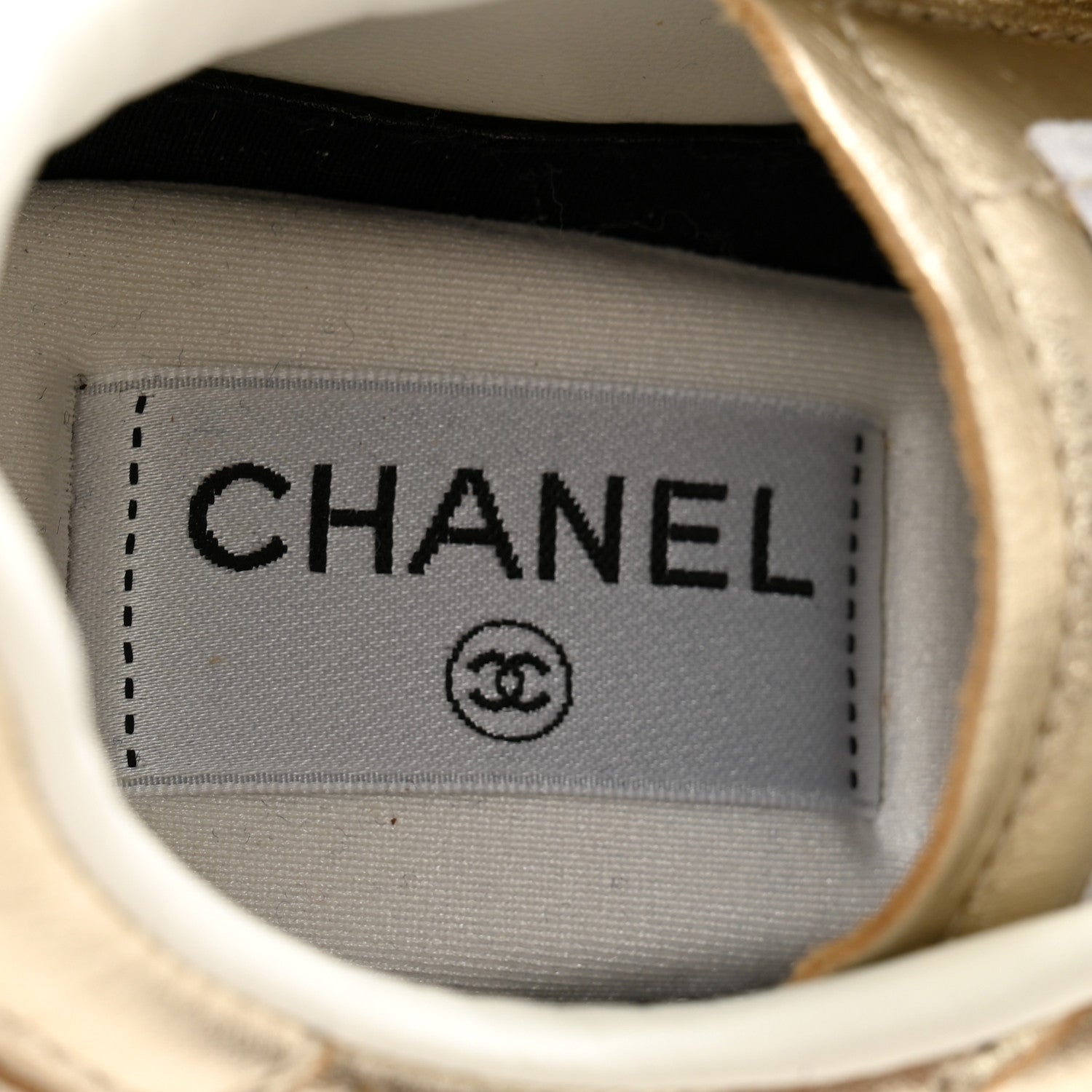 Chanel Laminated Calfskin CC Womens Sneakers 38 Golden 6 of 11