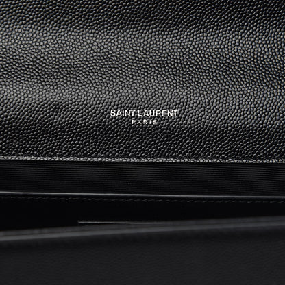 Saint Laurent Grain De Poudre Large Classic Monogram Kate Satchel Black 6 of 11