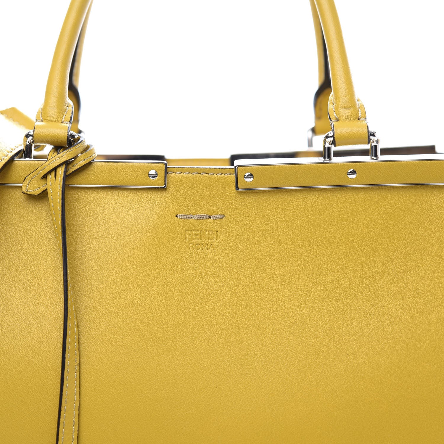 Fendi Vitello Dolce Croc Tail Petite 3Jours Tote Chantilly 10 of 11