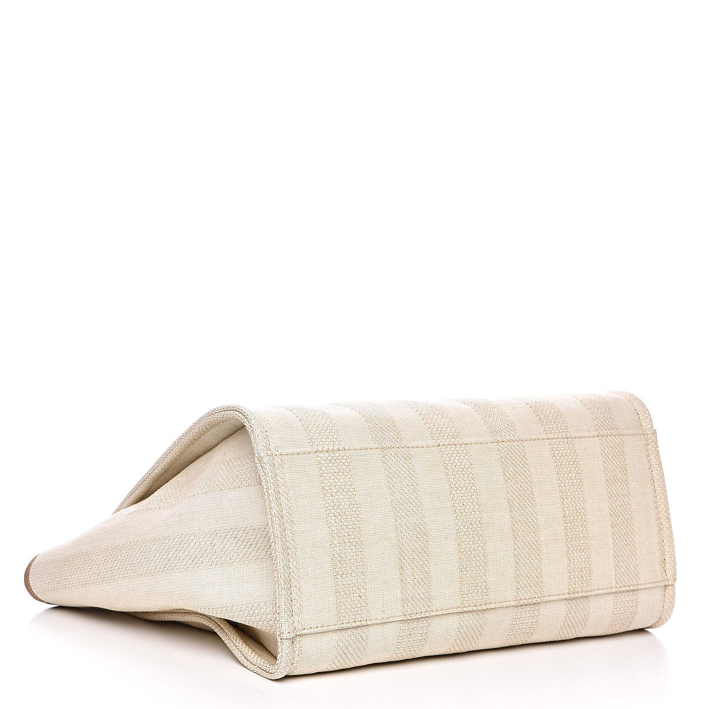 Mixed Fibers Striped Medium Deauville Tote Beige