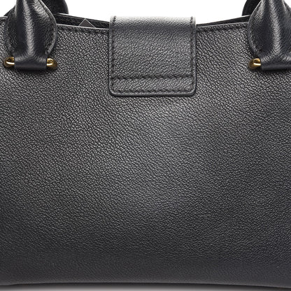 Burberry Soft Grain Calfskin Small Buckle Tote Black 14 of 14