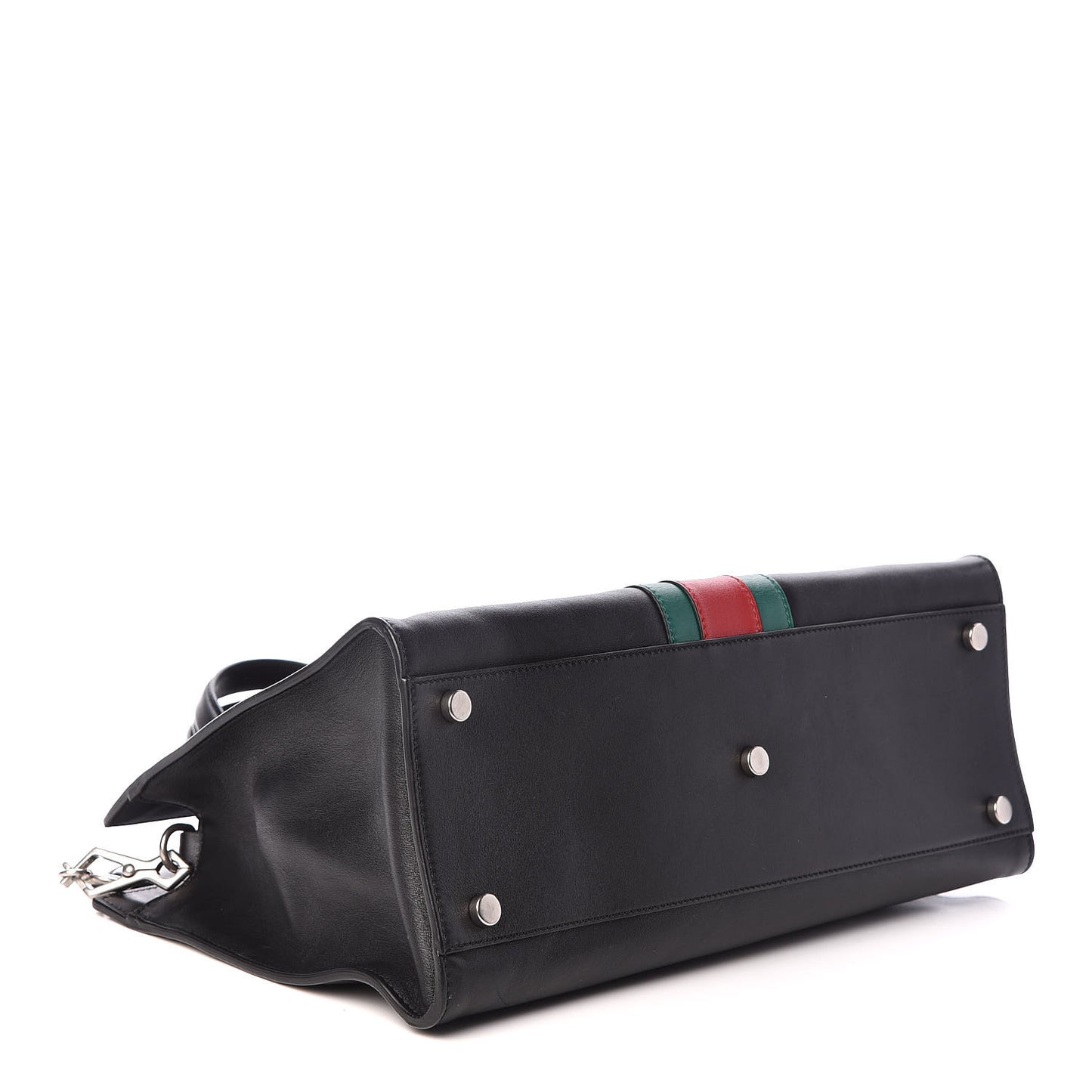 Calfskin Web Stripe Large Dionysus Tote Bag Black