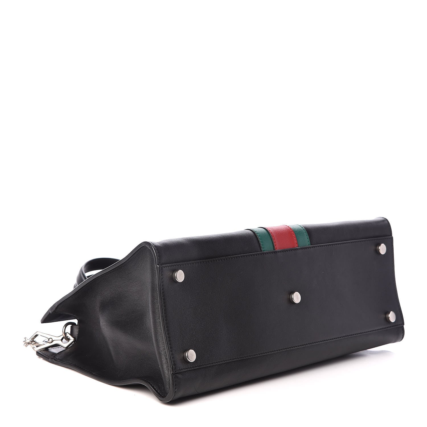 Gucci Calfskin Web Stripe Large Dionysus Tote Bag Black 4 of 9