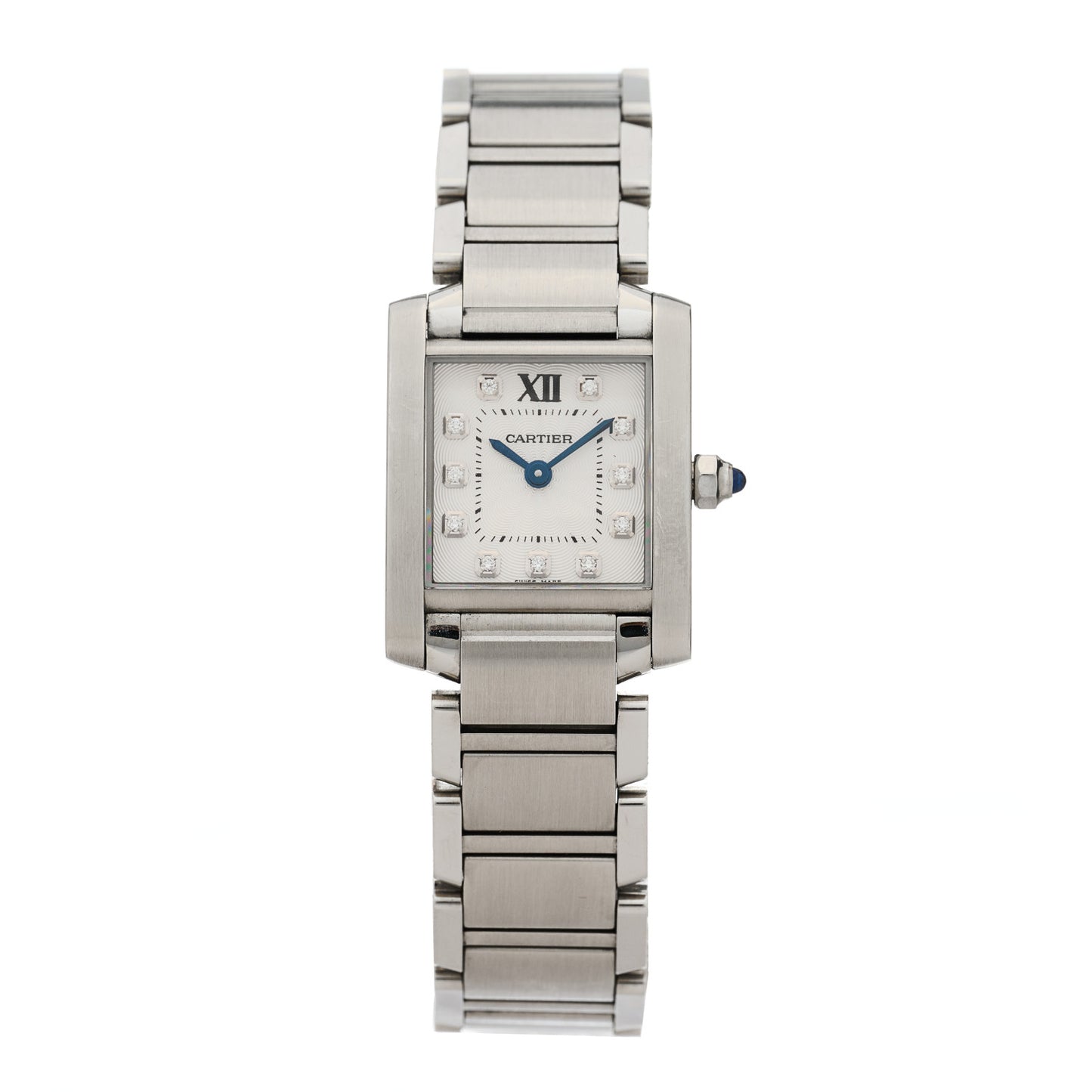 Stainless Steel Diamond 20mm Tank Francaise Quartz Watch