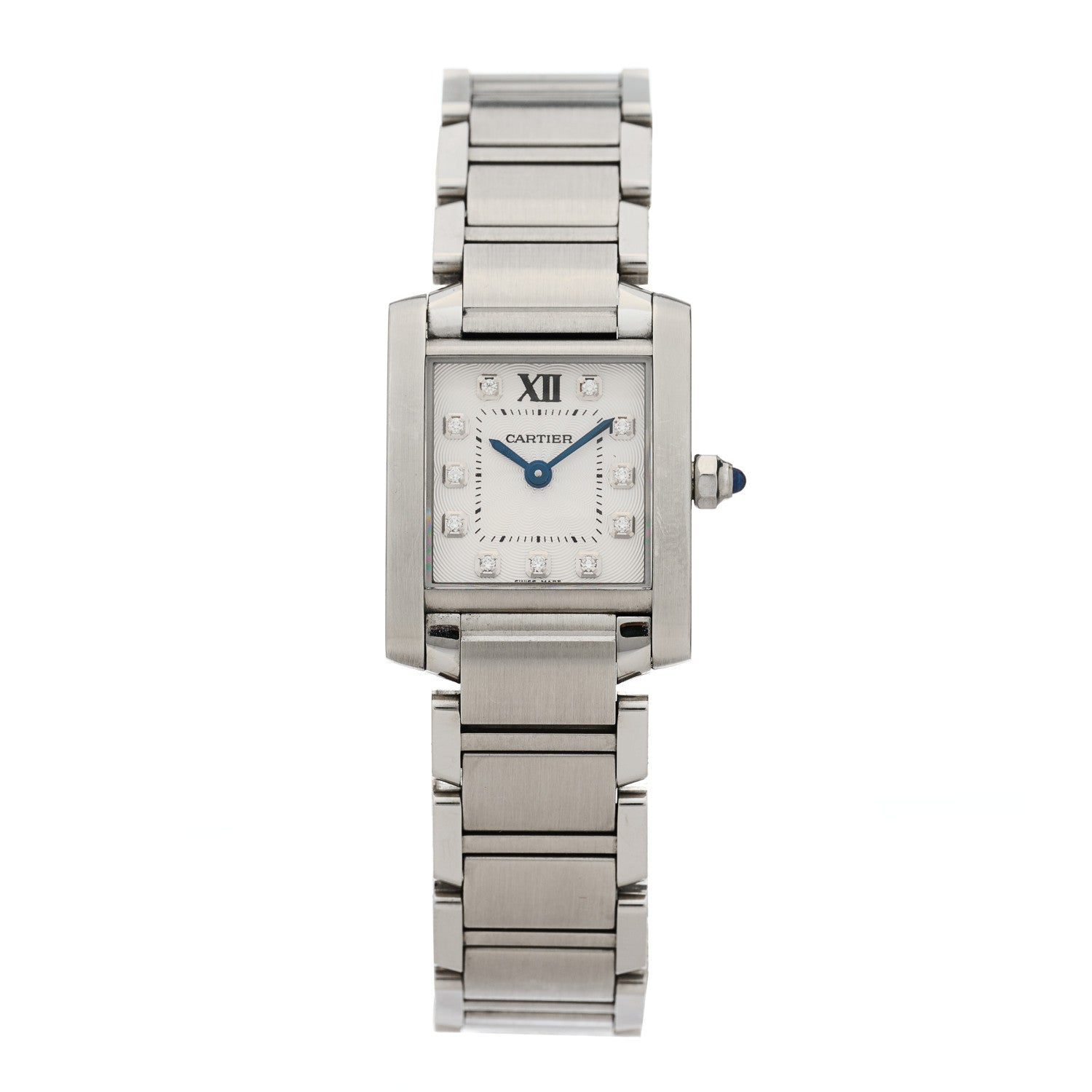 Cartier Stainless Steel Diamond 20mm Tank Francaise Quartz Watch 1 of 5