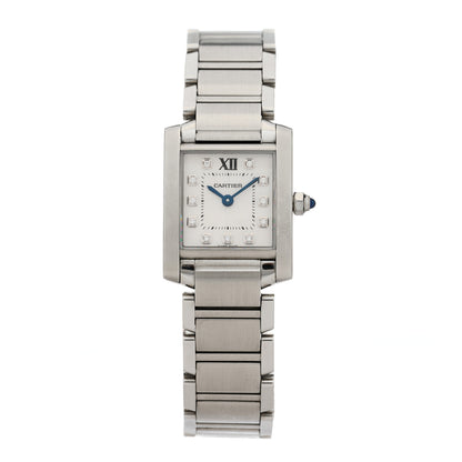 Cartier Stainless Steel Diamond 20mm Tank Francaise Quartz Watch 1 of 5