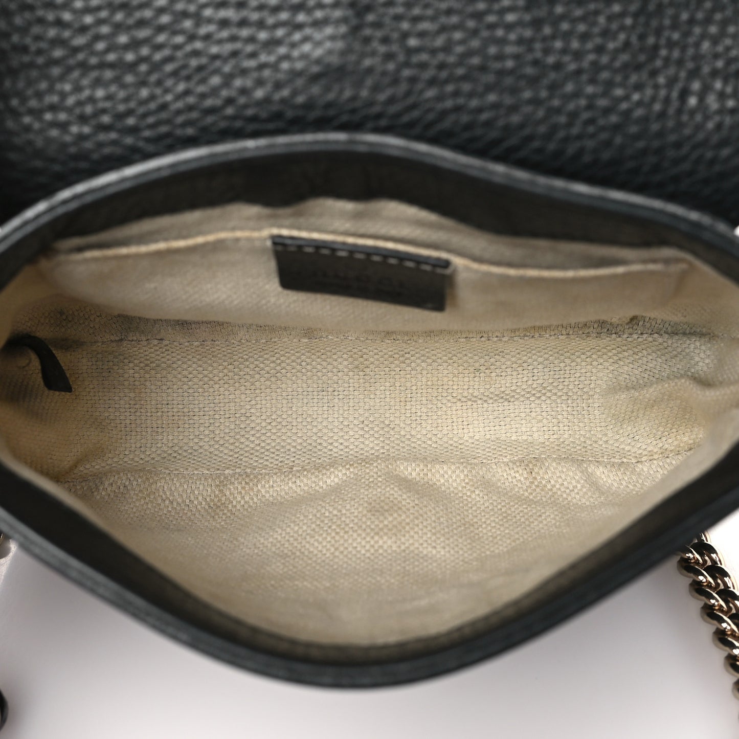 Pebbled Calfskin Small Soho Flap Crossbody Black