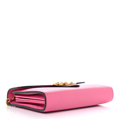 Gucci Cellarius Calfskin GG Marmont Chain Wallet Pink Tropical Flower 4 of 11