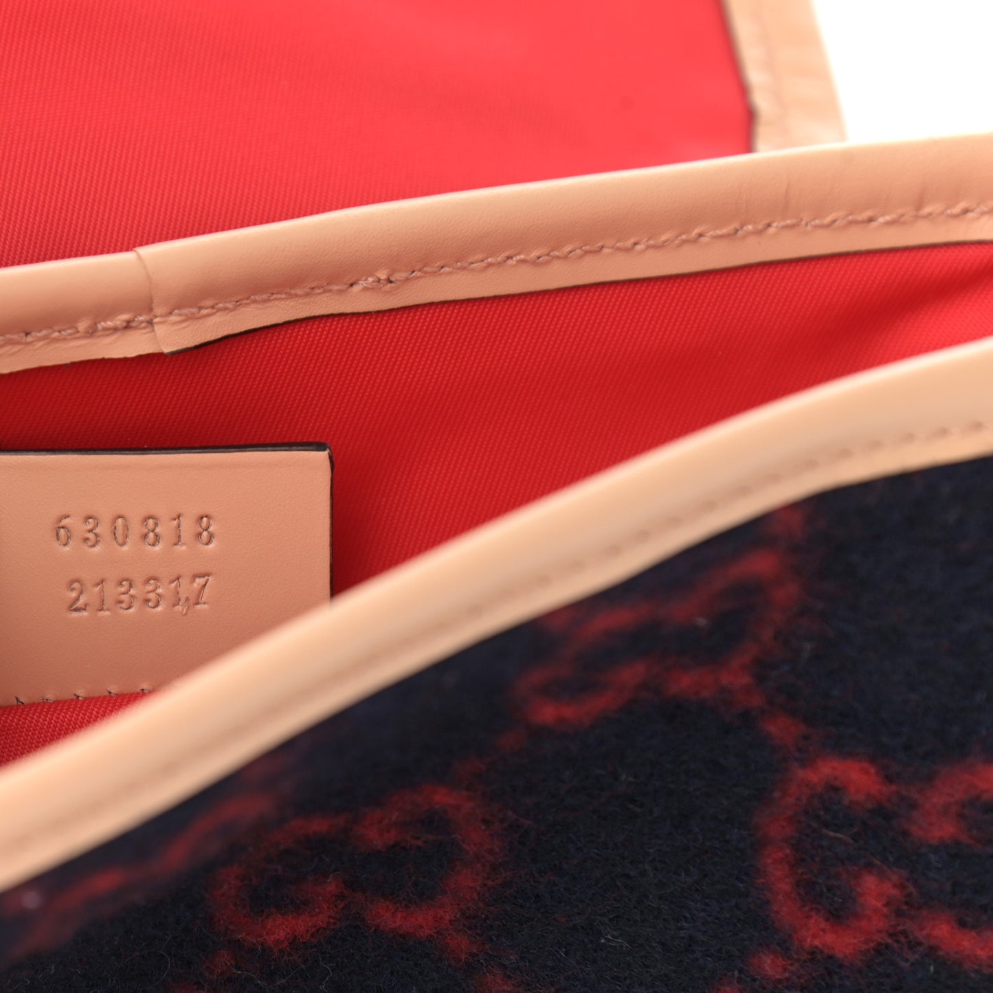 Wool GG Monogram Children's GG Backpack Blue Red