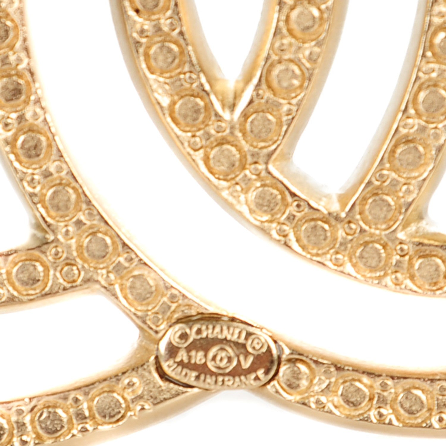 Chanel Crystal CC Brooch Light Gold 5 of 5