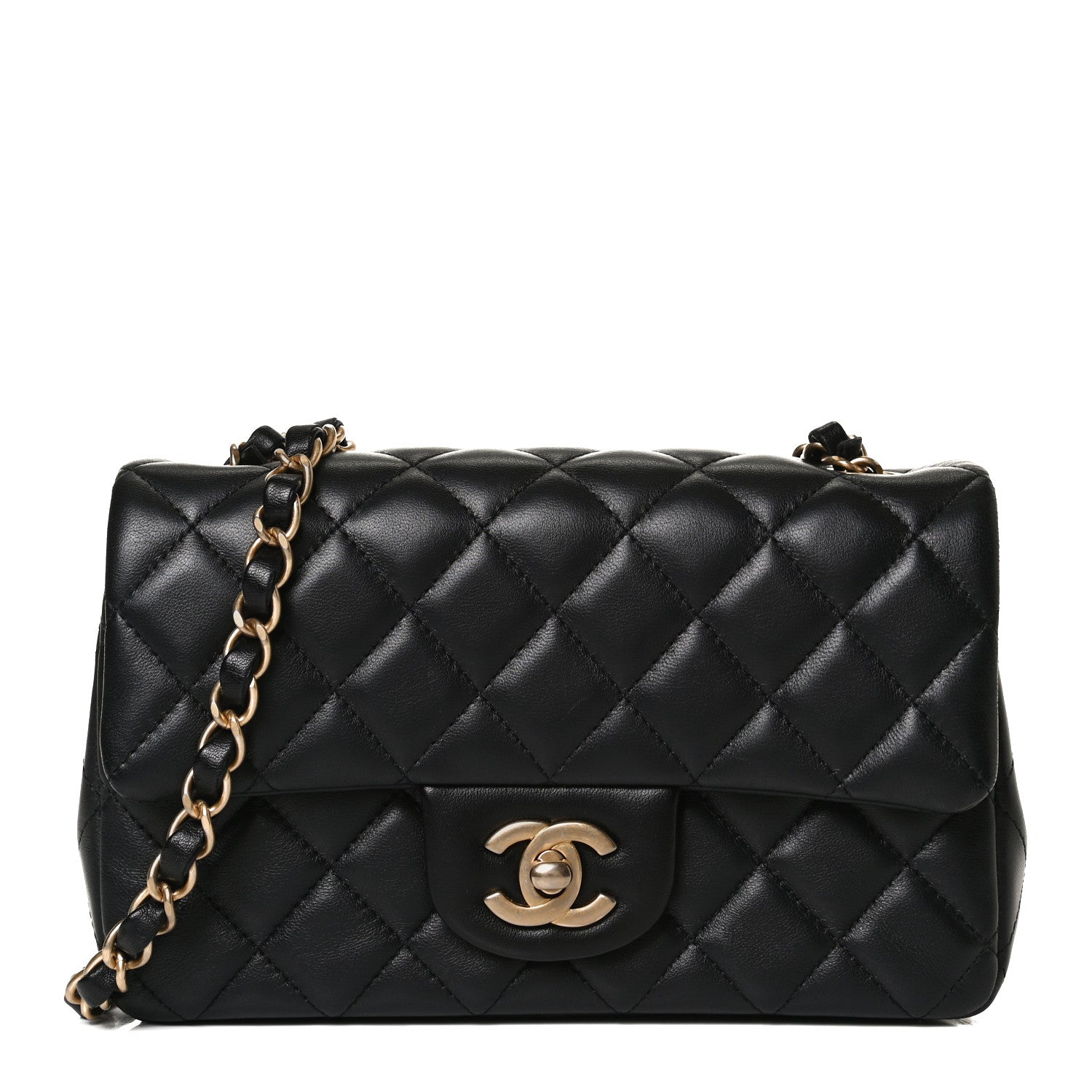 Chanel Lambskin Quilted Mini Rectangular Flap Black 1 of 12