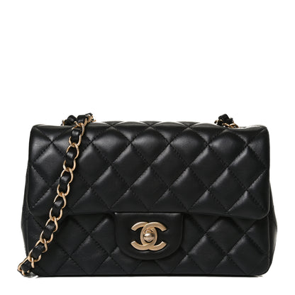 Chanel Lambskin Quilted Mini Rectangular Flap Black 1 of 12