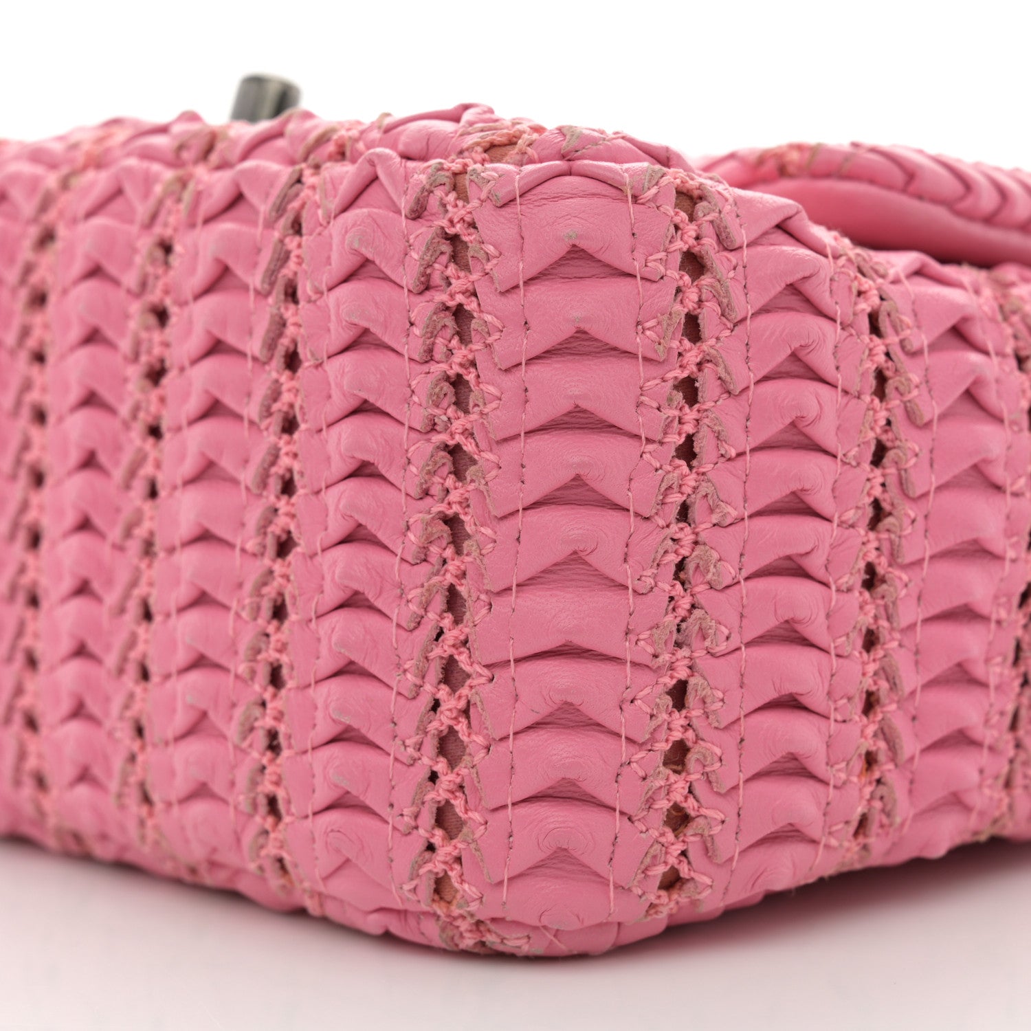 Chanel Lambskin Crochet Embroidered Mini Flap Pink 1536032