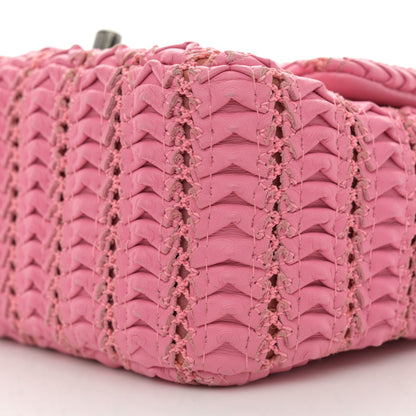 Chanel Lambskin Crochet Embroidered Mini Flap Pink 10 of 14