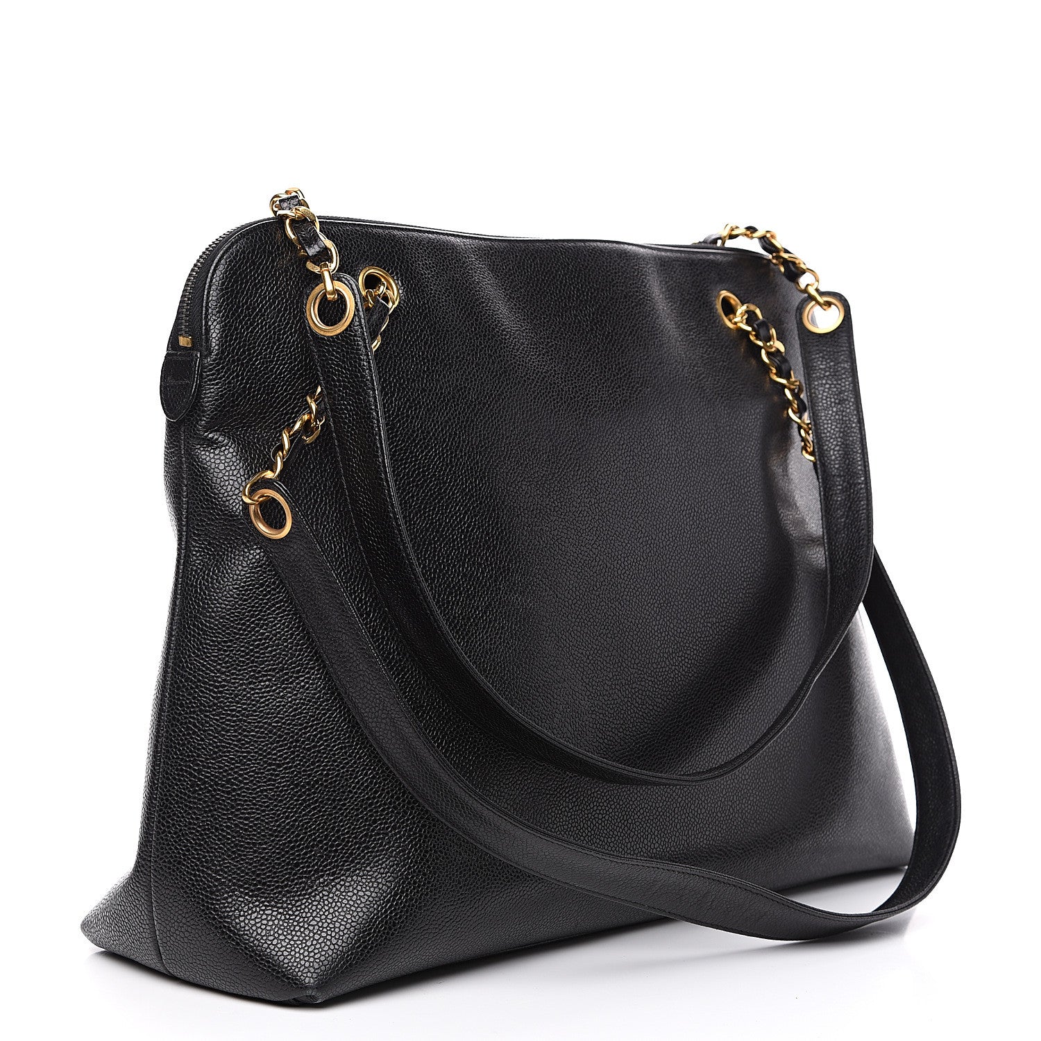 Chanel Caviar Large CC Shoulder Bag Black 2 of 10