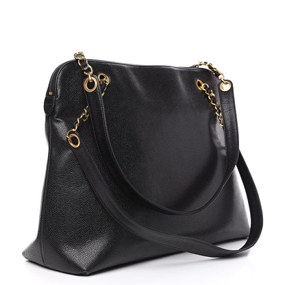 Chanel Caviar Large CC Shoulder Bag Black 2 of 10