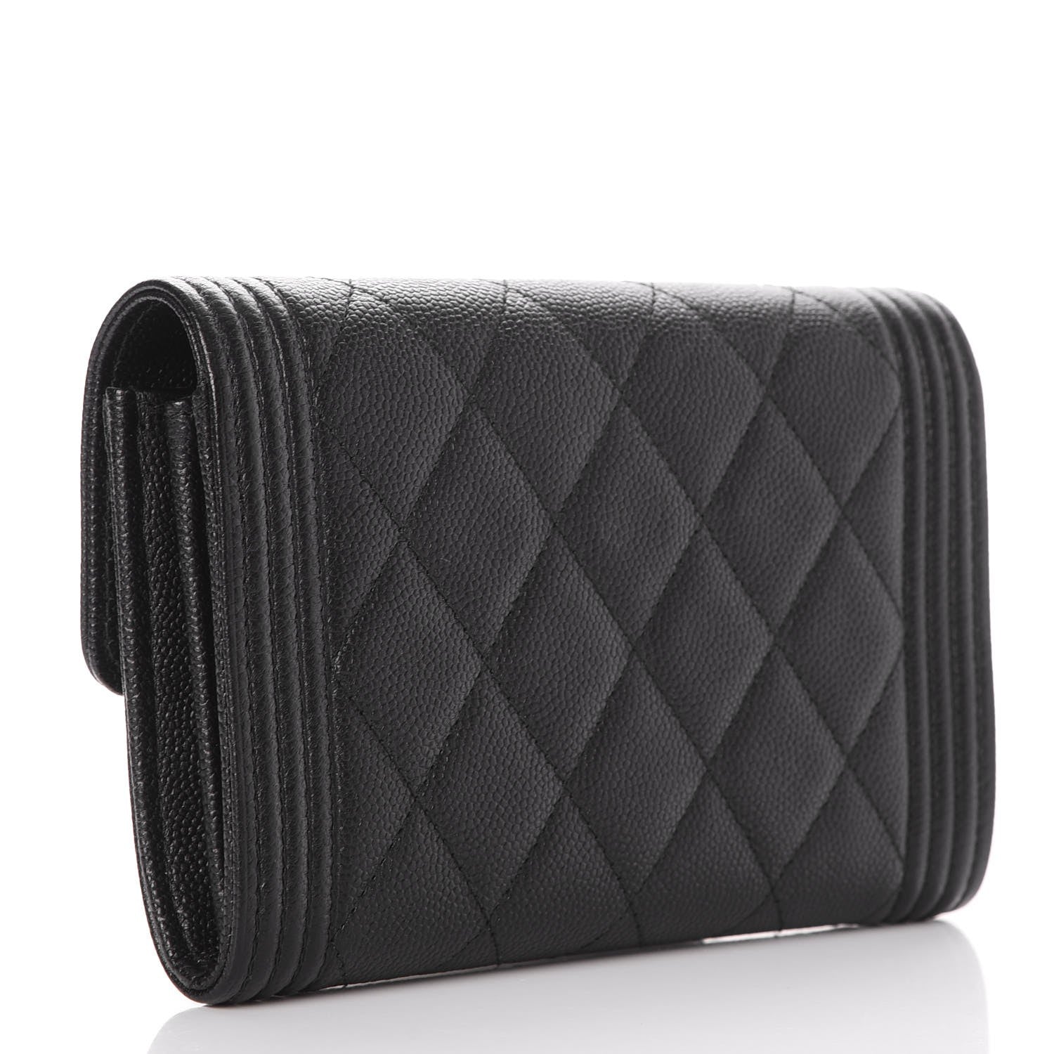 Chanel Caviar Quilted Medium Boy Flap Wallet Black 3 of 10