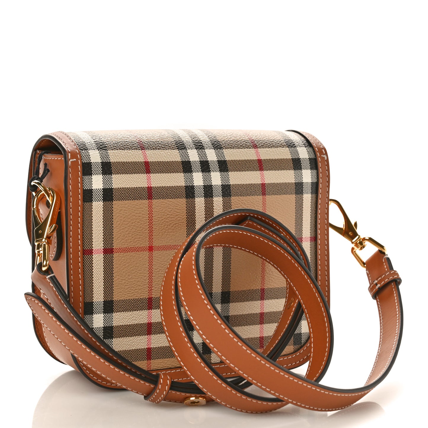 Calfskin Check Small Elizabeth Bag Briar Brown