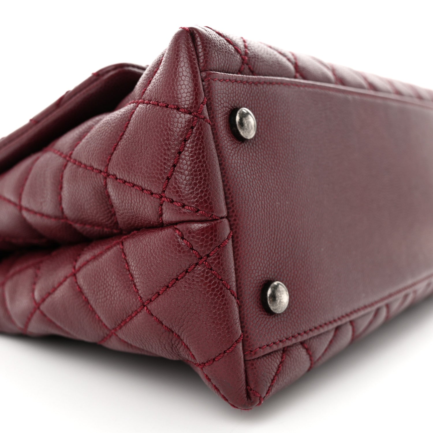 Chanel Caviar Quilted Small Coco Handle Flap Burgundy 9 of 12