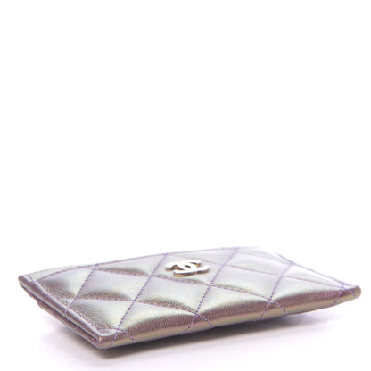 Chanel Iridescent Lambskin Quilted Card Holder Purple 4 of 8