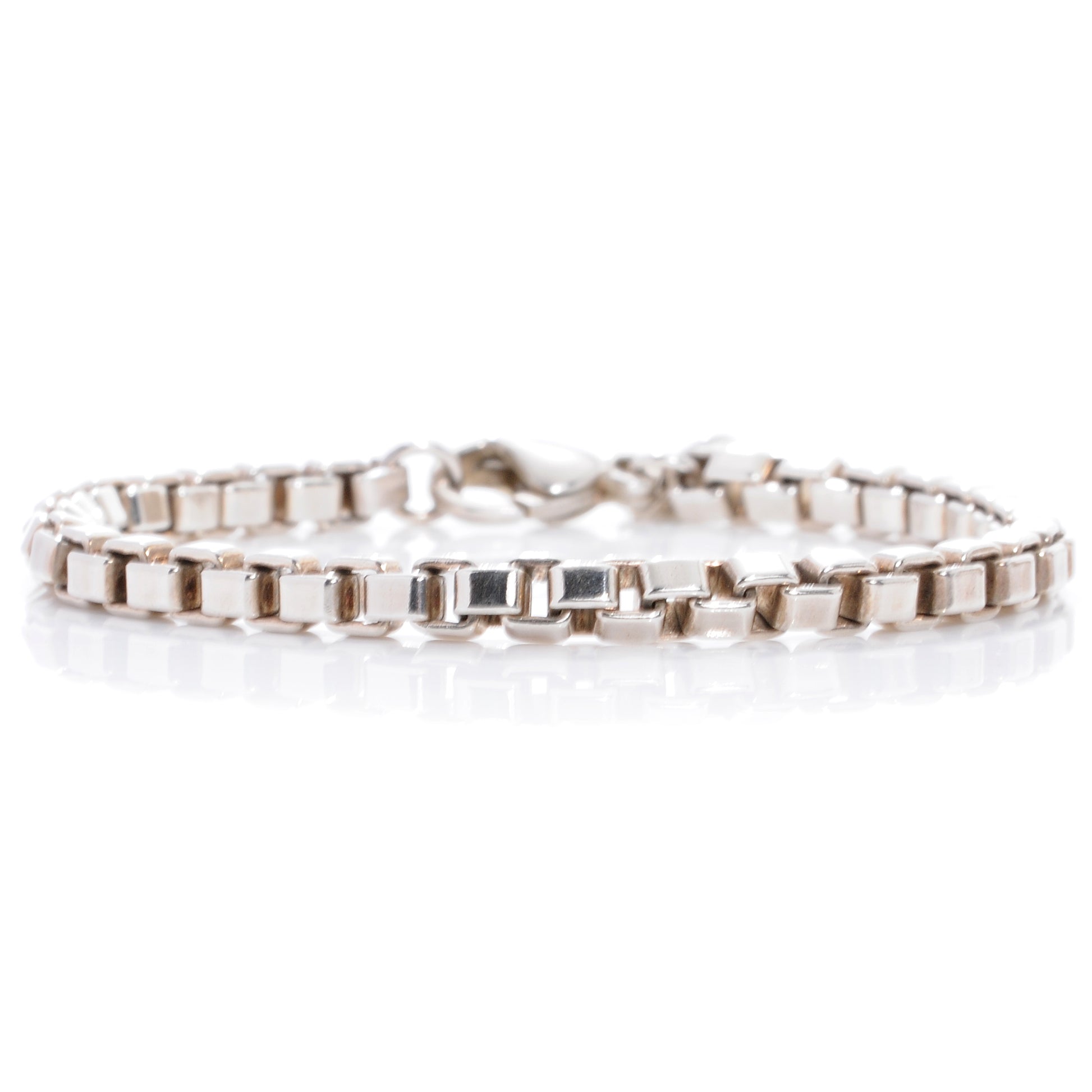 Tiffany Sterling Silver 4mm Venetian Link Bracelet 1 of 4