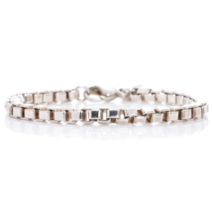 Tiffany Sterling Silver 4mm Venetian Link Bracelet 1 of 4