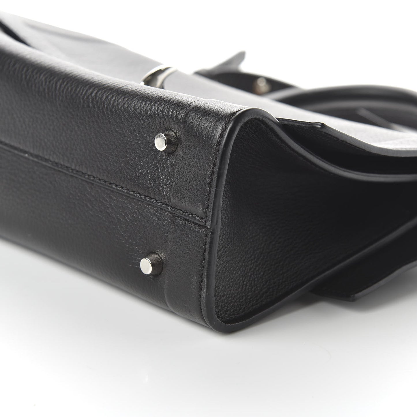 Grained Calfskin Mini Shark Lock Satchel Black