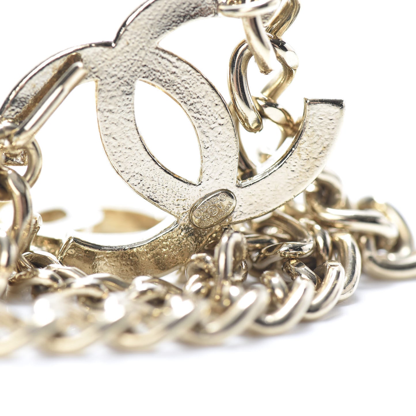 Enamel CC Ceinture Fantai Adjustable Belt Gold White