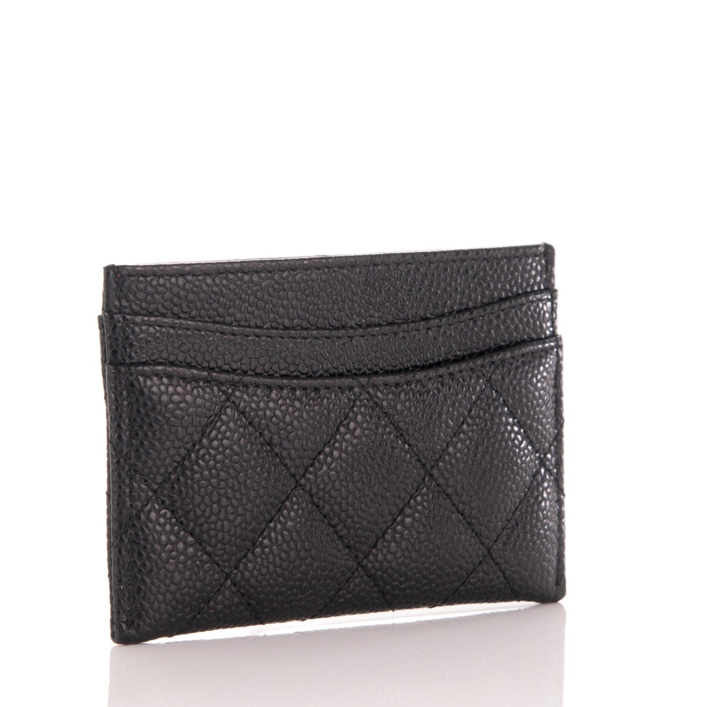 Caviar Quilted Card Holder Black