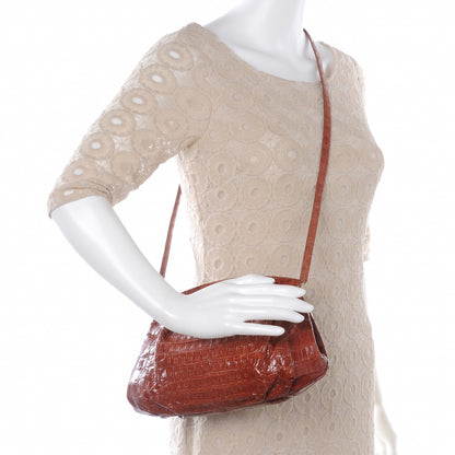 Nancy Gonzalez Crocodile Frame Shoulder Bag Cognac 2 of 6