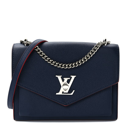 Louis Vuitton Soft Calfskin My Lockme Chain Bag BB Marine Rouge 1 of 8