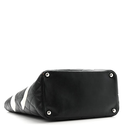 Chanel Calfskin Quilted Medium Cambon Tote Black White 4 of 15