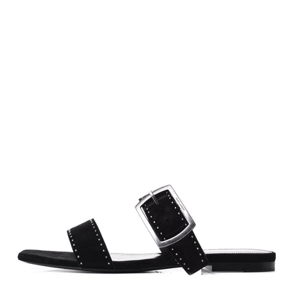 Saint Laurent Suede Otterproof Nikel Pallidio Sandals 38 Black 1 of 11