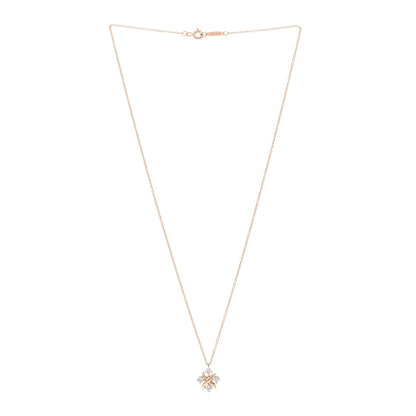 Tiffany 18K Rose Gold Platinum Diamond Schlumberger Lynn Pendant Necklace 3 of 5