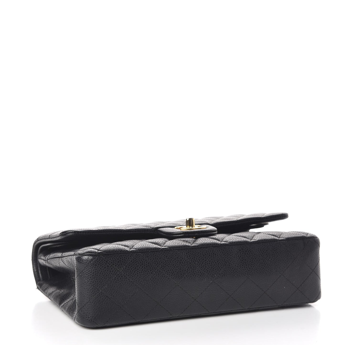 Caviar Quilted Medium Double Flap Black