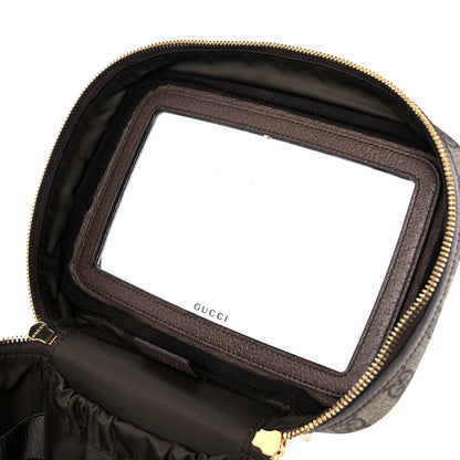 Gucci GG Supreme Monogram Textured Calfskin Web Small Ophidia Vanity Cosmetic Case Beige Ebony New Acero 11 of 12