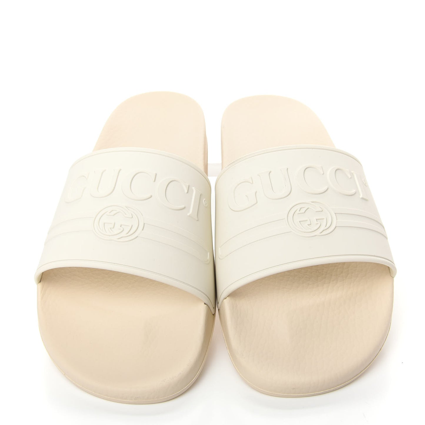 Rubber Logo Stamped Mens Slide Sandals 11 White