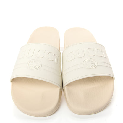 Gucci Rubber Logo Stamped Mens Slide Sandals 11 White 5 of 11