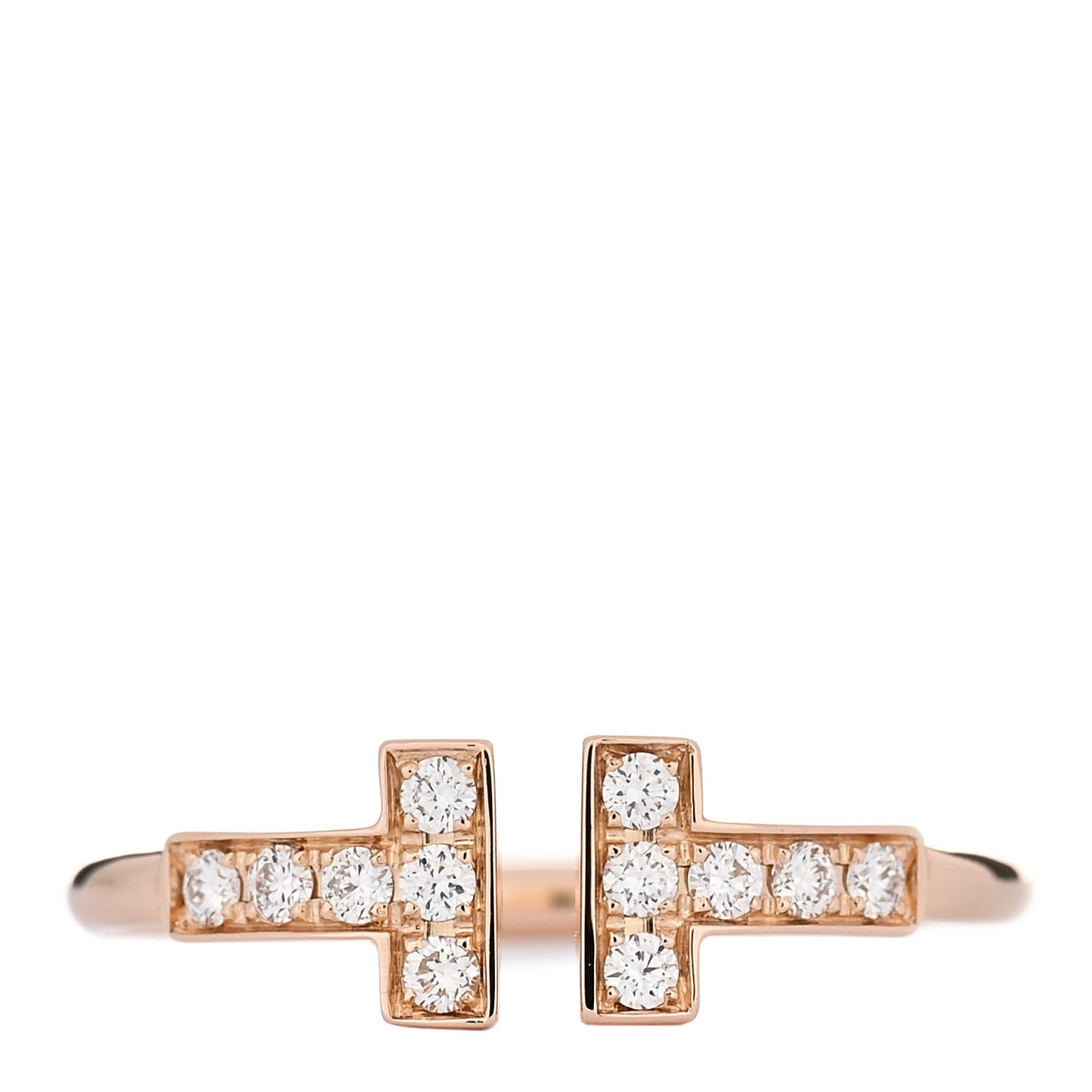 18K Rose Gold Diamond T Wire Ring 49 5