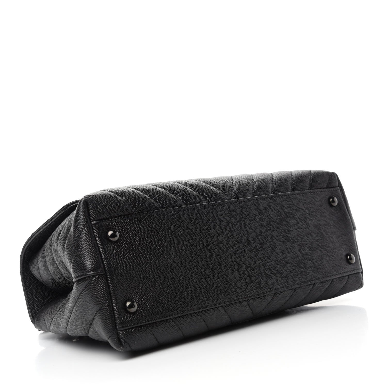Chanel Caviar Chevron Quilted Small Coco Handle Flap So Black 4 of 10